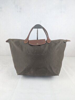 Longchamp Le Pliage Tote Bag Green - Nylon Leather - Preowned - Clean Condition